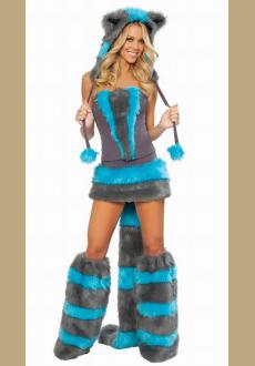 Blue and Gray Cat Corset Costume