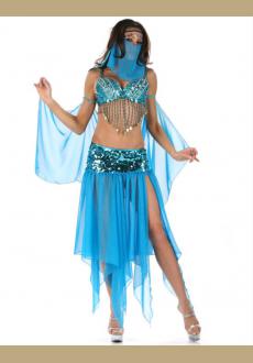 Blue Belly Dancer Princess Costume