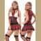 Buckle Style Bodice and Pleated Skirt School Girl Dress with A Necktie