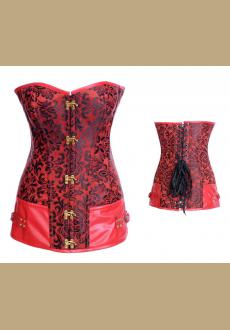 Hip Length Floral Embroidered Corset