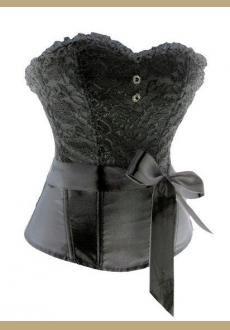 black Lace Strapless Corset