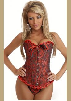 Classic Sweetheart Red and White Corset