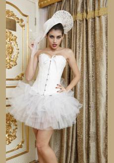  Burlesque Bridal White ruffled  Tutu Costume