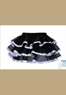 Black Tulle Mini Skirts With Layers and white Edging 