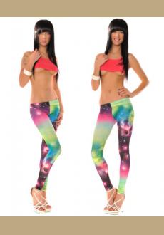 Ladies Sexy Colorful Galaxy Cosmo Print Stretchy Tight Leggings