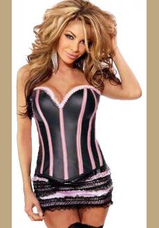 pink stripe corset dress