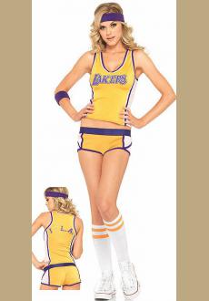 Gold Purple Lakers Licensed NBA Costume 