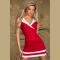 Red Sleeveless V Neck Mini Dress 