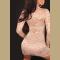 White Double Layer Lace and Satin Mini Dress