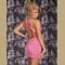 BACK CUT OUT DRESS WITH NECK SEQUINS PINK