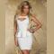 Hollow-out white Chest Peplum Dress