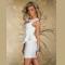 Hollow-out white Chest Peplum Dress