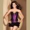 Purple satin overbust boned corset