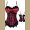 Red Big Black-dotted Corset