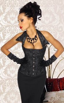 Black brocade corset...