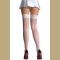 Sheer Thigh High Stockings with Printed Hearts Back Seam and Lace Top
