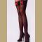 Black Hold Up Stockings Red Bows & Hearts 