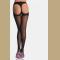 Sheer Black Stocking Hosiery With Solid Welts and Open Cheeks