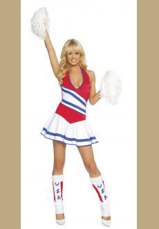 Womens Cheerleader Fancy Dress Costume