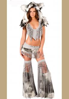 Silver Indian Beaded Top And Skirt