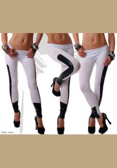 The Pretty White Moto Legging with Faux Leather Insets