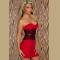 Red Waist Hugging Trendy Strapless Bodycon Dress