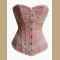 pink & white design Brocade Fabric women corset top bustier underwear