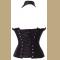 Black gothic burlesque corset with ribbon straps
