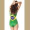 Brazil Flag One-piece Swimwear Bikini