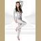 Fashion Punk 3D Intricately crafted Goth Overall Catsuit jumpsuit Costume silver