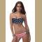 Two-piece American Flag Assel Swimsuit Swimwear Bikini