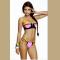 Beach Bunny Swimwear Neon Pink Color Block Push-Up Top & Skimpy Bikini Bottom