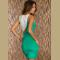 Green-white two colors short dress