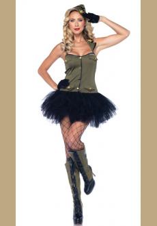 USO Army Girl Fancy Dress Costume