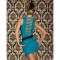 Turquoise dress with slits on the back