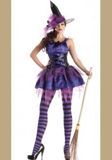  Purple Classic Starry Night Witch Costume 
