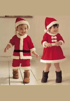 2-4 Years Kids Winter sets Girl Dress Children Santa Suit Novelty Costume Baby Christmas Clothing Sets