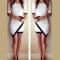 Chic O-Neck Half Sleeve Nipped Waist Contrast Color Women Bodycon Dress