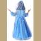 Super child costume Elsa dress:Snow Queen & long vest large hood snowflake motif for a birthday party