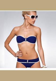 Blue Bandeau Bikini Swimsuit