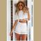 White Two Piece Tassel Playsuit