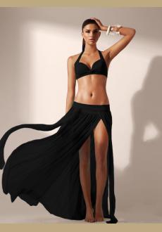 Black Elegant Mesh Maxi Skirt Cool Beachwear