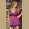 Reversible rose red Lace Babydoll