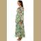 Women Summer Tropical Flower Printed Chiffon Long Sleeve Beach Dress