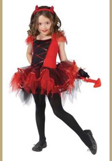 Girls Devil Tutu Dancing Halloween Costume 