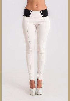 STYLISH MID-WAISTED BUTTON EMBELLISHED SLIMMING PANTS FOR WOMEN