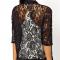 Hollow Out See-Through Tassel Hem Batwing Sleeve Lace Jacket