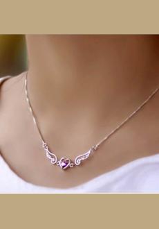 SS11001-1  S925 sterling silver Angel lovers  necklace 