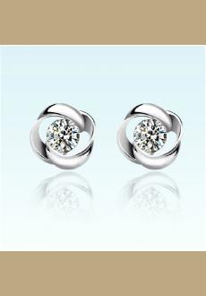 SS11002 S925 sterling silver diamond earrings retro style