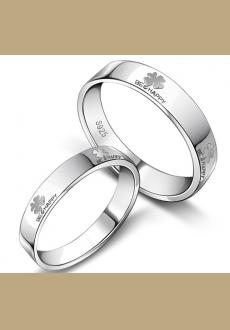 SS11063 S925 Silver Clover couple rings